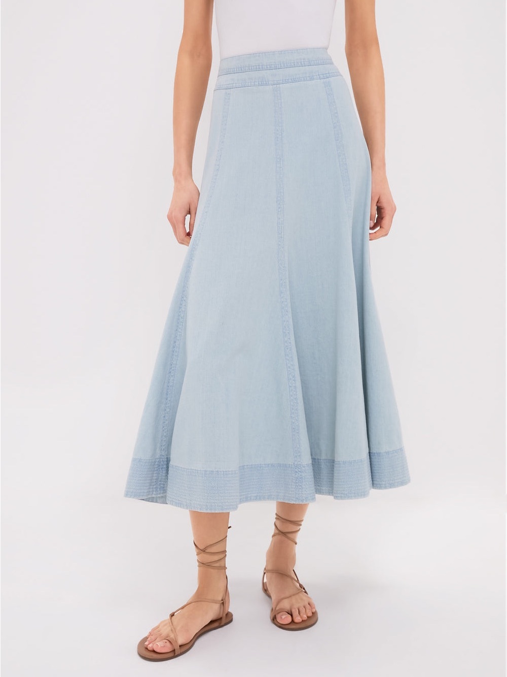 Tuckernuck Light Blue A-Line Midi Skirt